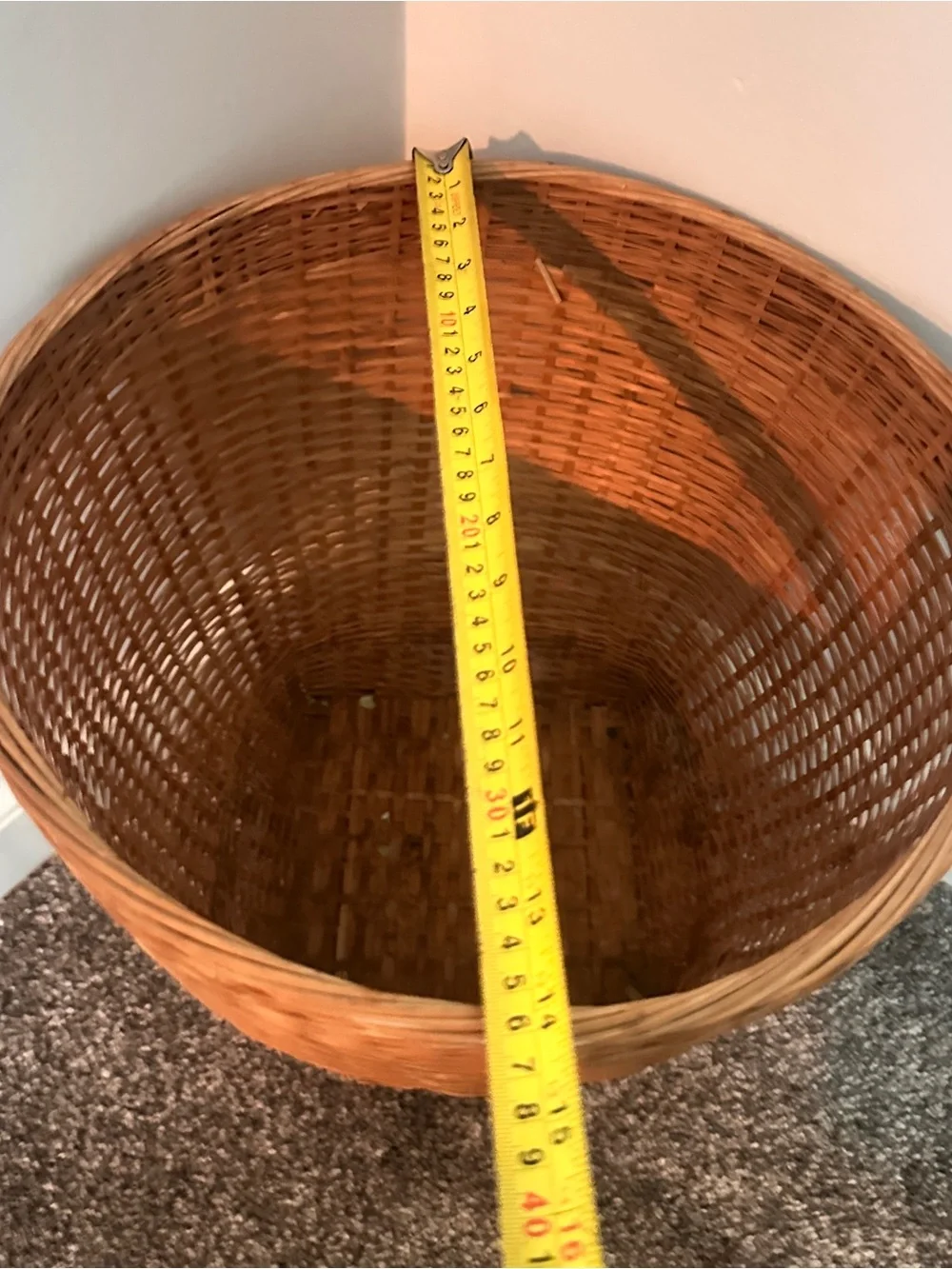 Vintage wicker rattan plant basket